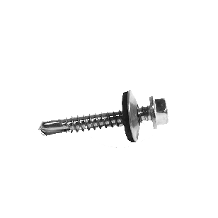 Zelfborende zeskantkraagbout 5.5x35 mm met afdichtingsring RVS-A2 Zelfborende zeskantkraagbout 5.5x35 mm met afdichtingsring RVS-A2
