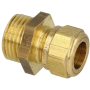 Brass compression fitting, straight/US for pipe Ø 22 mm x 1"