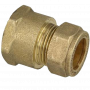 Brass compression fitting, straight/IS for pipe Ø 22 mm x 1"