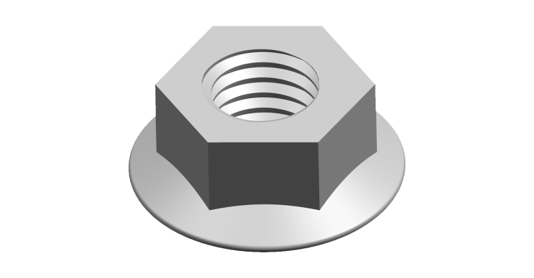 Hexagonal toothed flange nut M10 stainless steel A2 DIN 6923