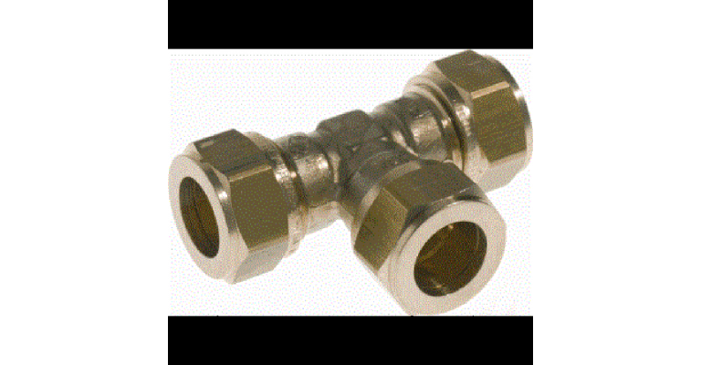 VSH brass T-piece 22 mm compression fitting