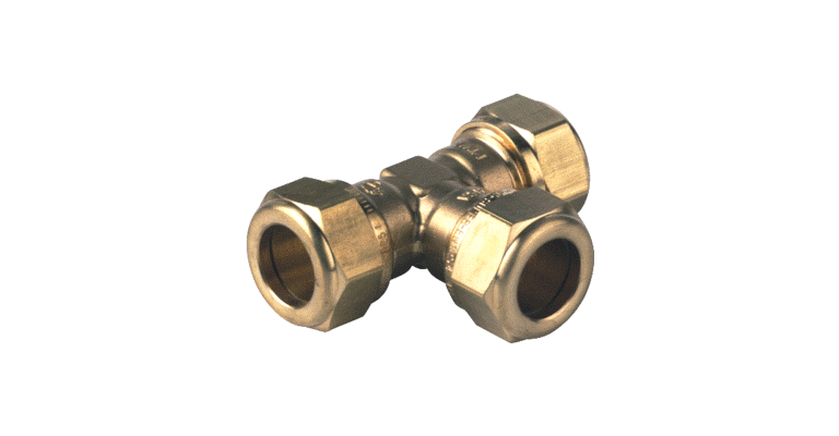 VSH brass T-piece 42 mm compression fitting