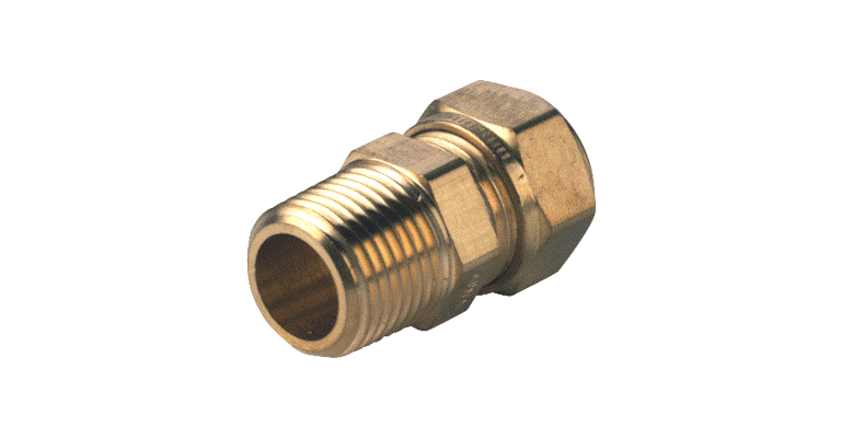 VSH brass compression fitting S1212, straight/for pipe Ø 42 mm x 1 1/2"