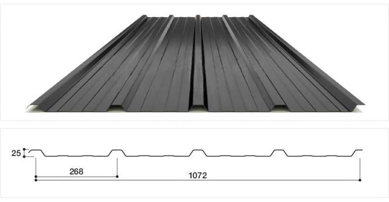 Aelex in-roof system 2.5 cladding roof plate with anti-condensation cloth 1,500 x 1,072 x 25 mm